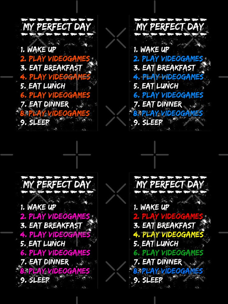 My Perfect Day Videogames, Gamer Gift, Sticker Pack by FNStuff