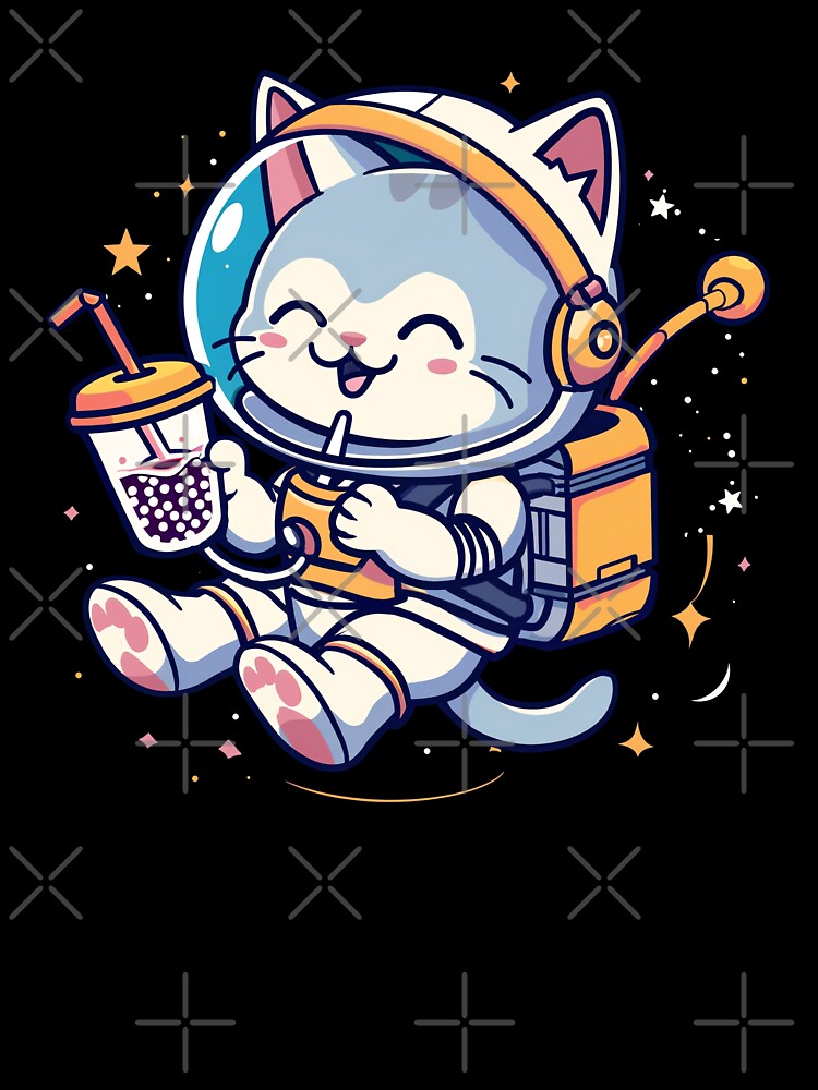 Space Boba Cat- white by Nufauna