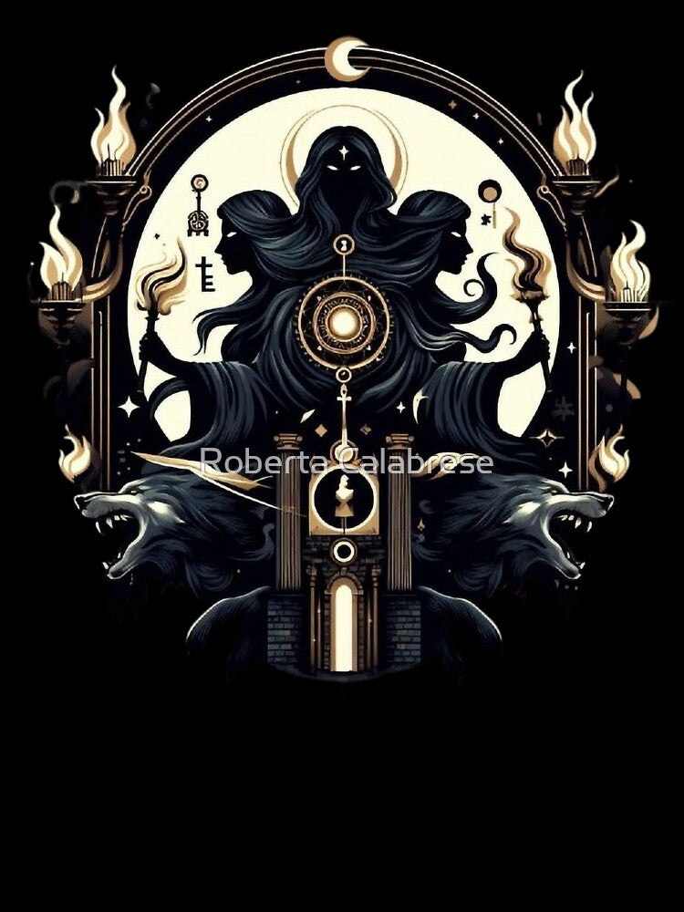 Hecate, Goddess of the Crossroads and Moon by Roberta Calabrese