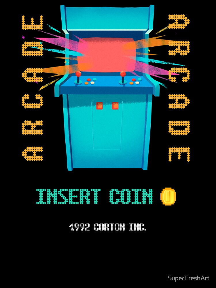 Arcade Retro Gaming Gamer Gift by SuperFreshArt
