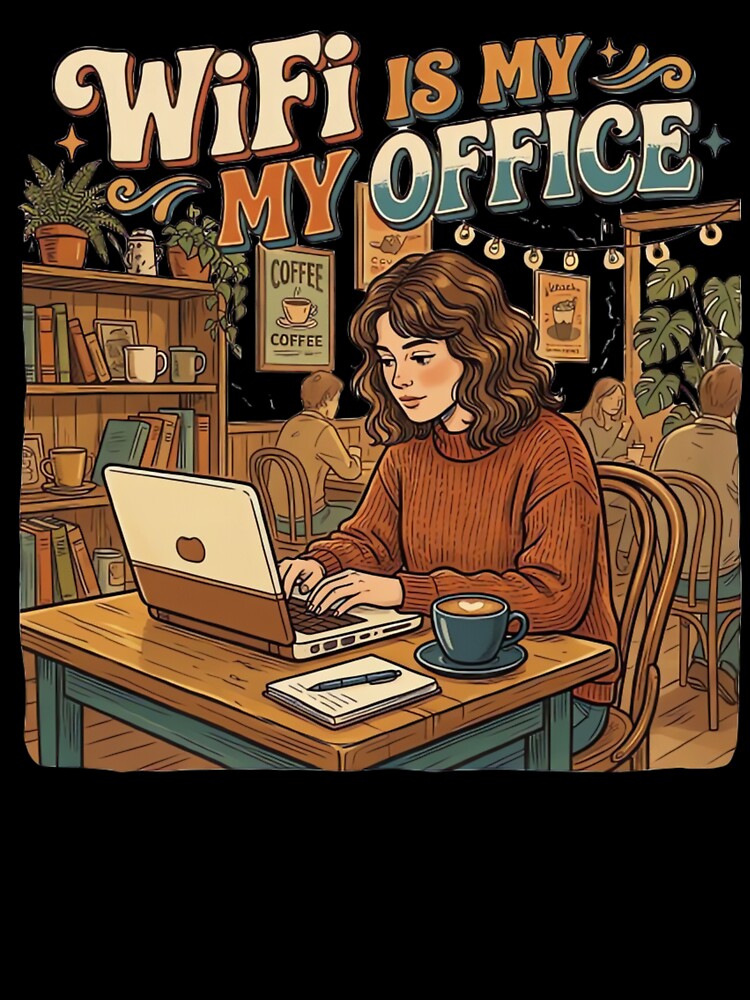 WiFi Is My Office Freelancer Laptop Cozy Aesthetic Design by urbinet