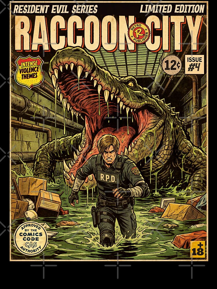 Resident Evil 2 Leon Vintage Comic Cover Art by Back2Collage