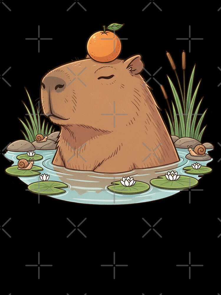 Chill Capybara with Orange by PastelPopShop