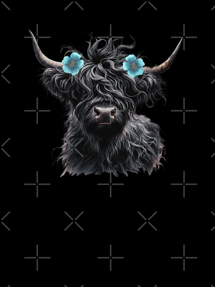 Watercolor Black Highland Cow by TheAnimalZ00