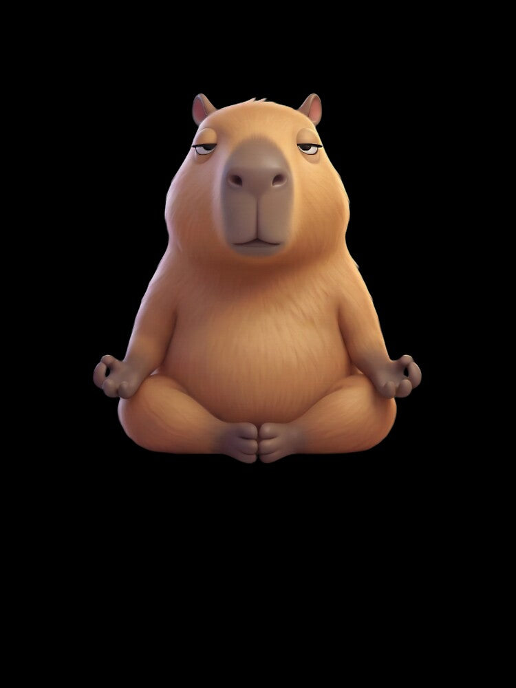 Zen Meditating Capybara in Lotus Pose by BlurBlurDesign