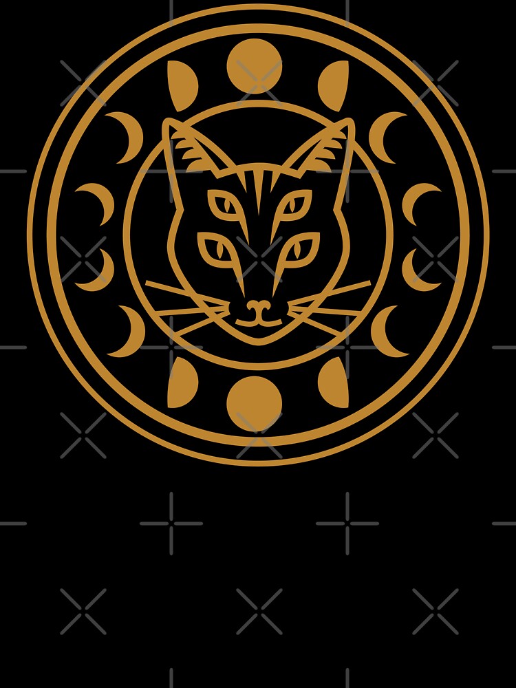 Moon Phase Cat – Four-Eyed Familiar with Lunar Cycle by musingtreeart