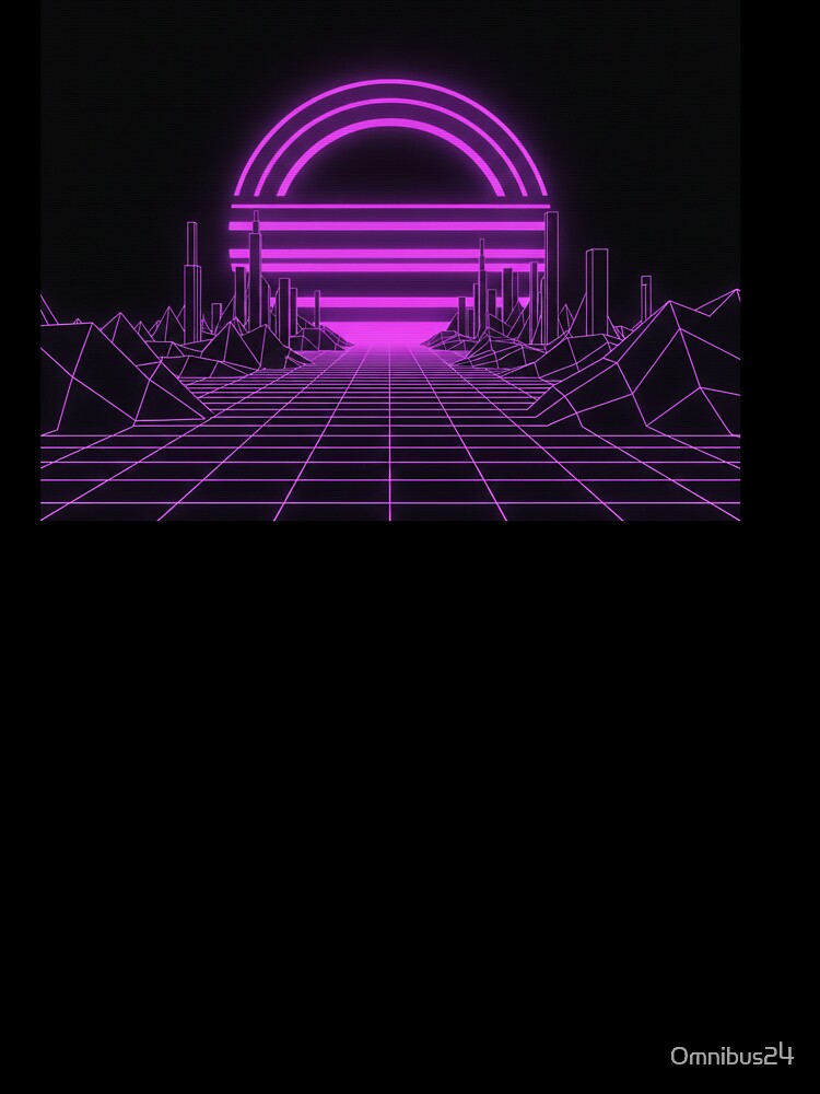 Synthwave Neon Sun Retro Future Grid Gaming Aesthetic by Omnibus24