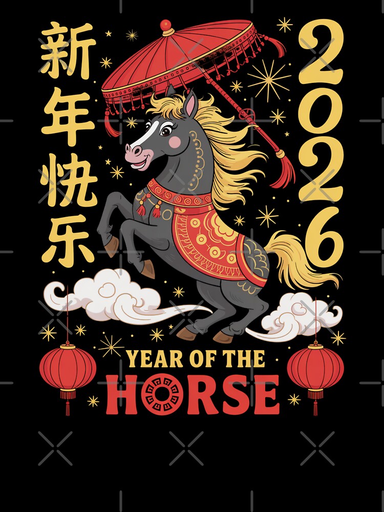 2026 Year of the Horse Festive Chinese New Year Design by Gogetgiggles