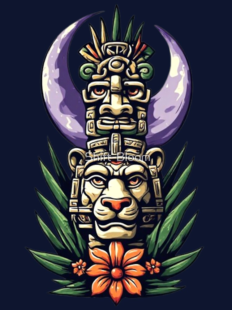 Mayan Totem with Crescent Moon | Elysium Echoes Icon by Shift-Bloom