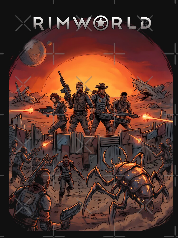 Rimworld Colony Sim Sci Fi Gaming Tee by Senpaiwaves