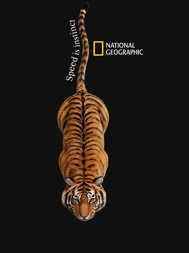 National Geographic Speed Is Instinct Tiger Graphic T-Shirt by egabilo