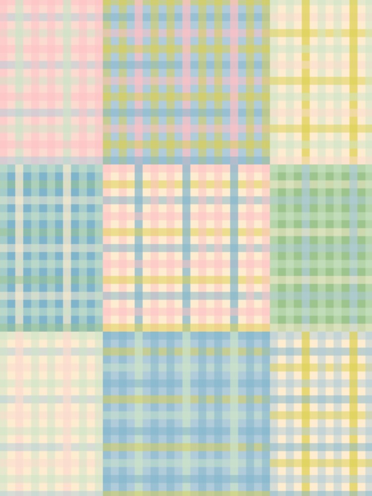 Gingham Patchwork Pastel Checkered Pattern by kierkegaard