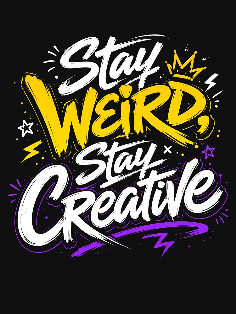 Stay Weird Stay Creative Typography Design | Inspirational Creative Quote Graphic for Artists & Dreamers by BCW
