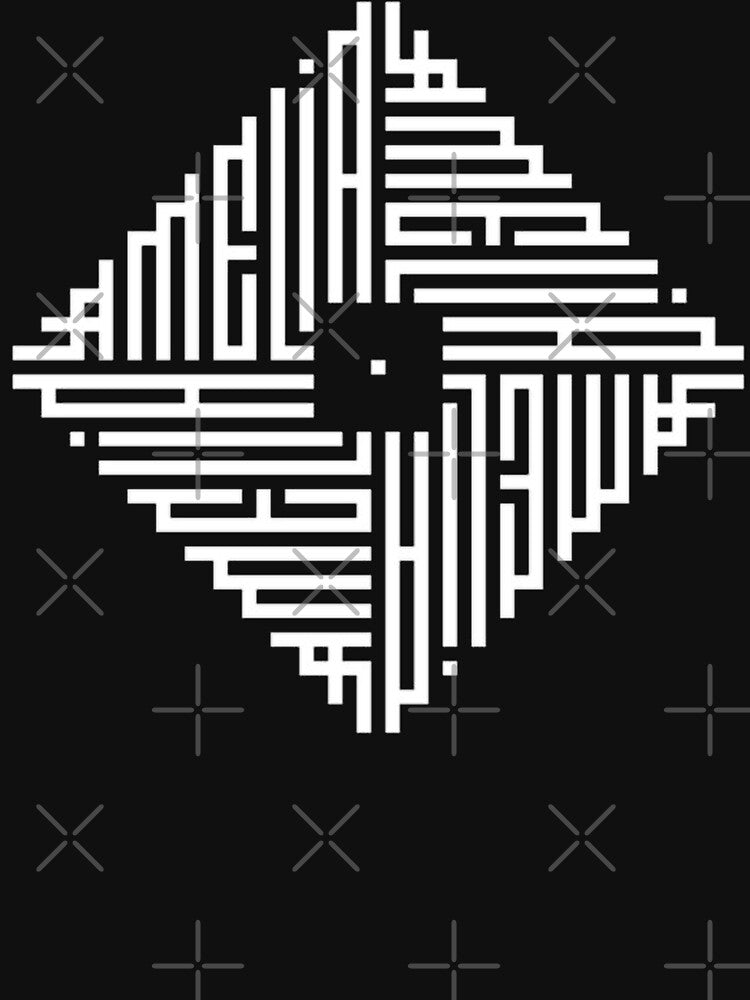 Amelia White Modern Geometric Kufi Calligraphy Fro by OlivaHelen