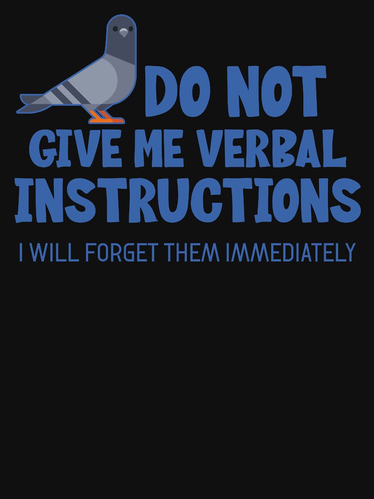 Verbal Instructions ADHD Autism Pigeon by Clara Hollins