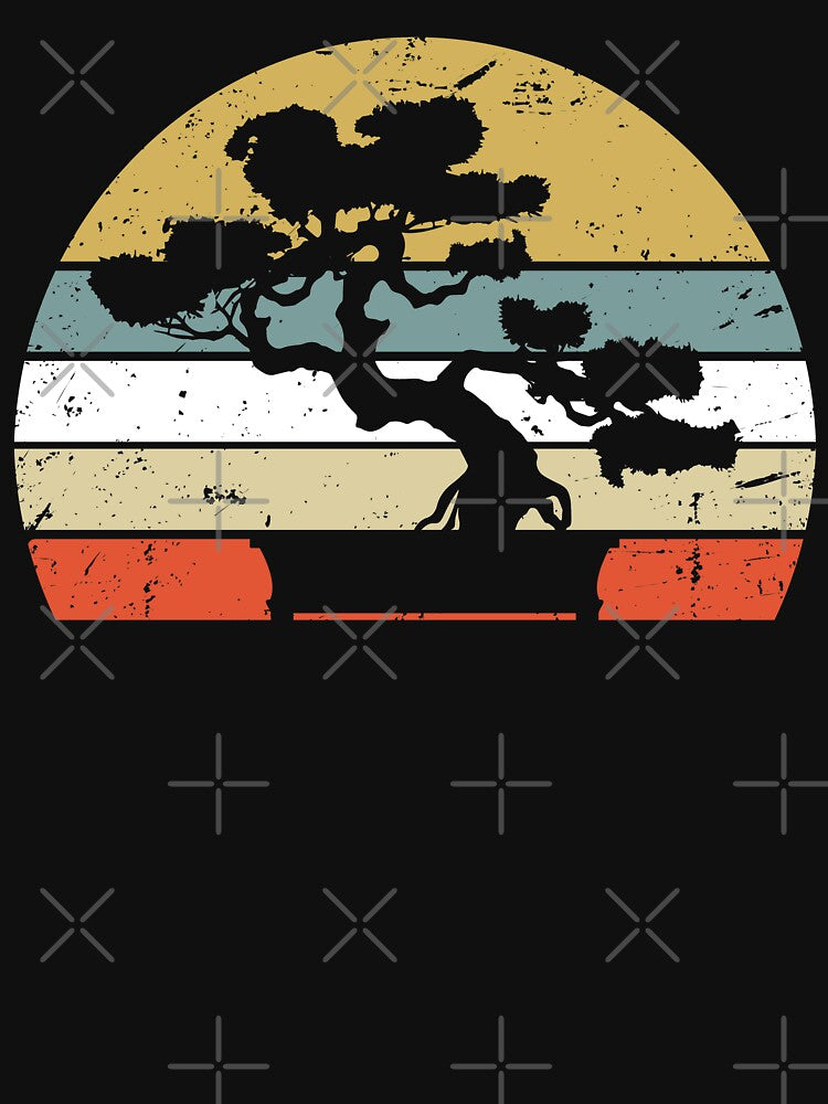 Bonsai Retro Vintage Sunset Bonsai Tree by mejeoshop