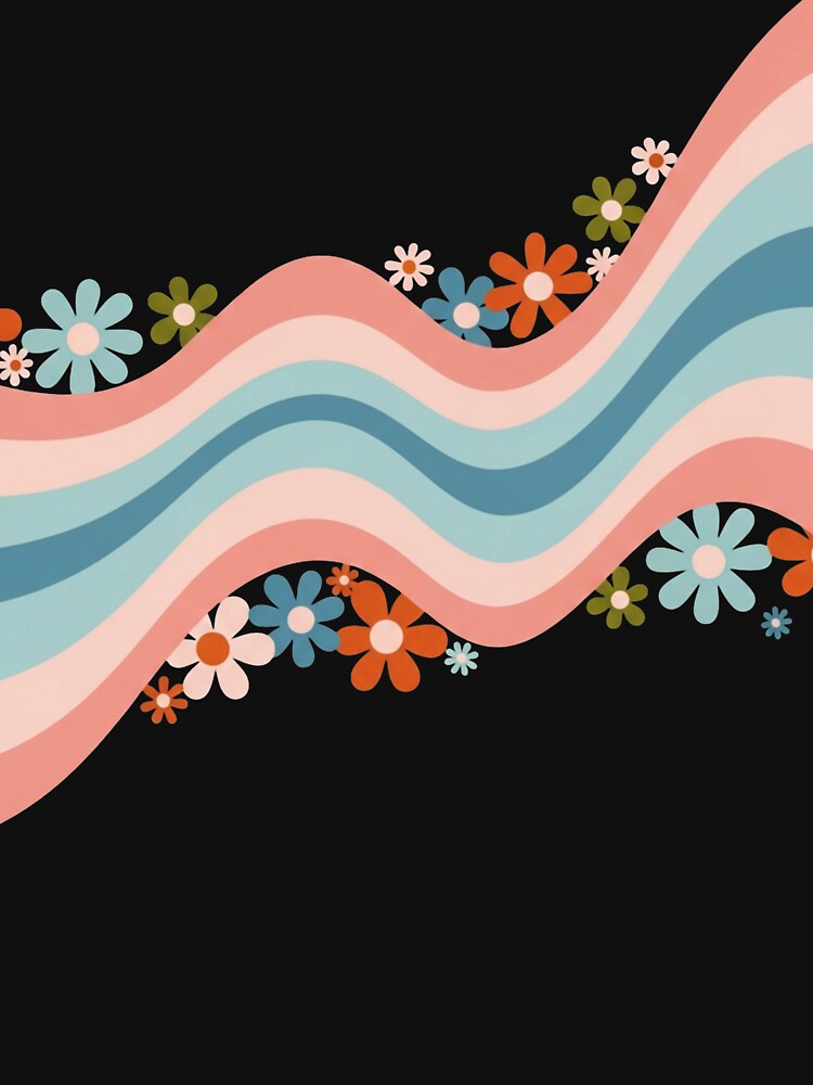 Abstract Boho Floral Wave Art by Dzblack