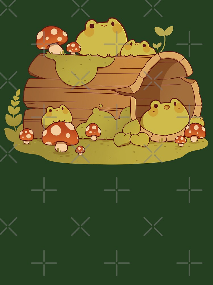Frogs on a mossy log by Rihnlin