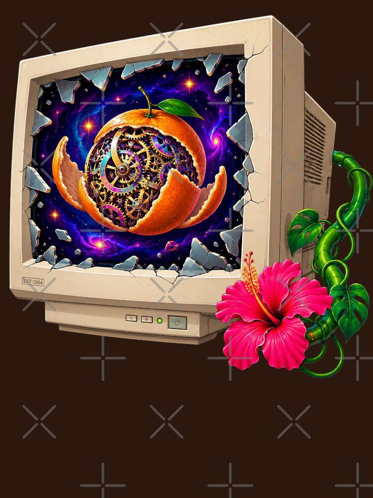 Surreal Cosmic Bloom Vintage Tech Art by MarVan-Prints