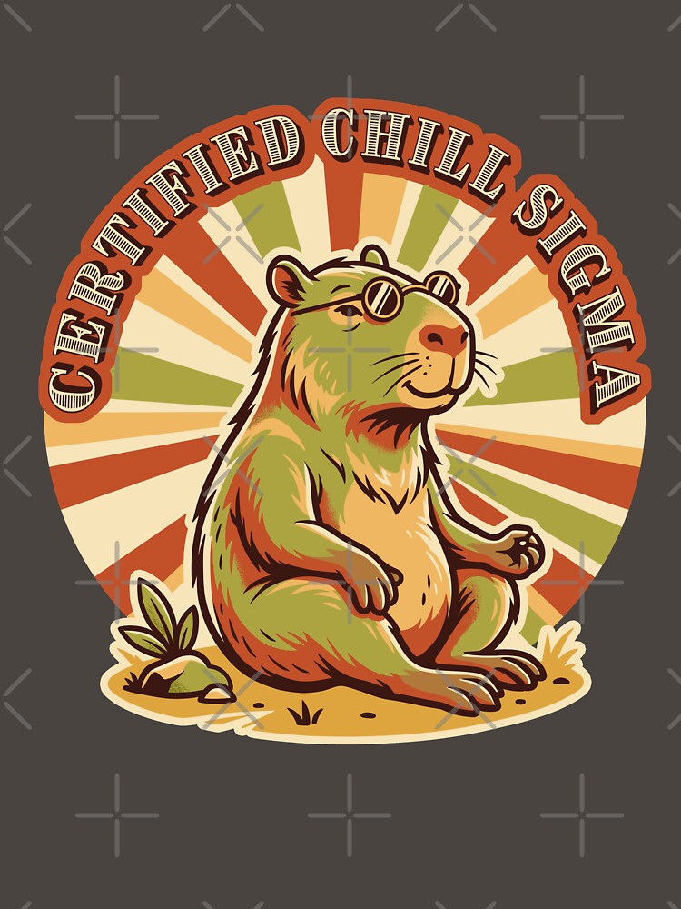 Funny Retro Certified Chill Sigma Capybara Graphic Design by DiNata