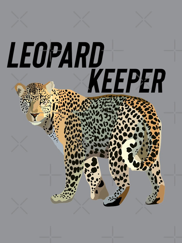 Leopard Keeper, Leopard Illustration – Majestic Big Cat Art for Wildlife Lovers by PrettylittlepastelUk