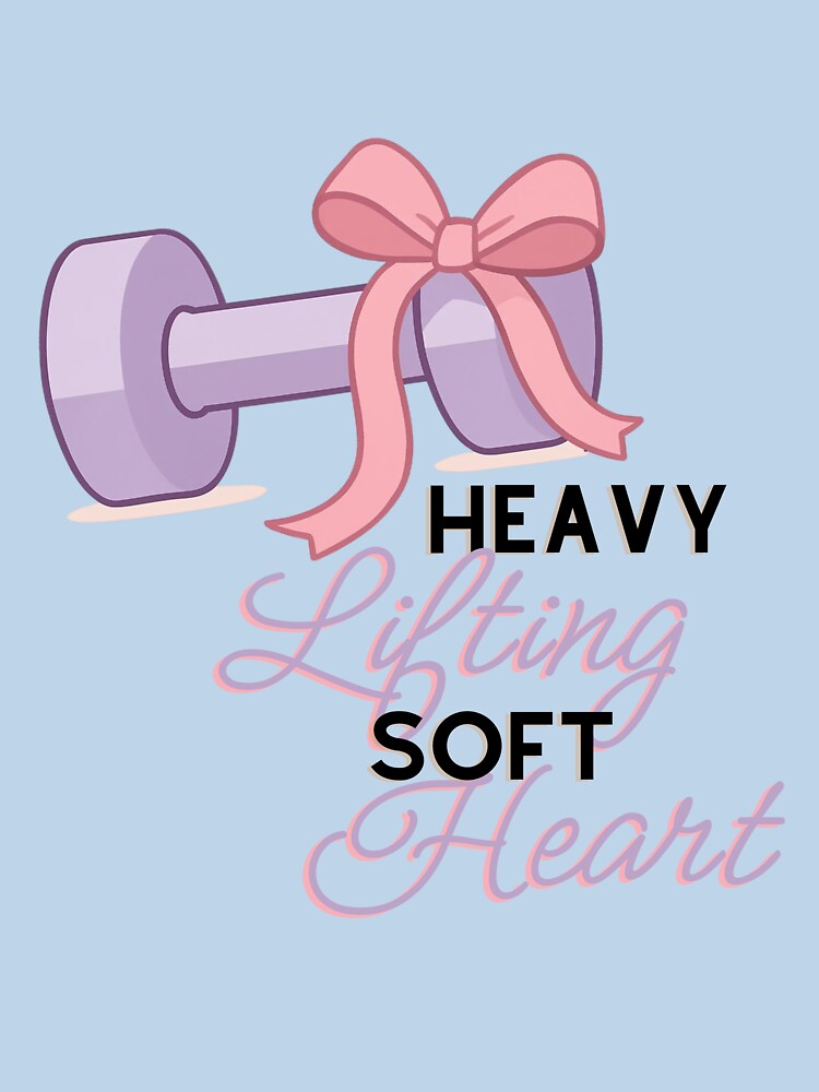 Heavy Lifting Soft Heart Lavender Dumbbell Bow Cute by Girly-Universe