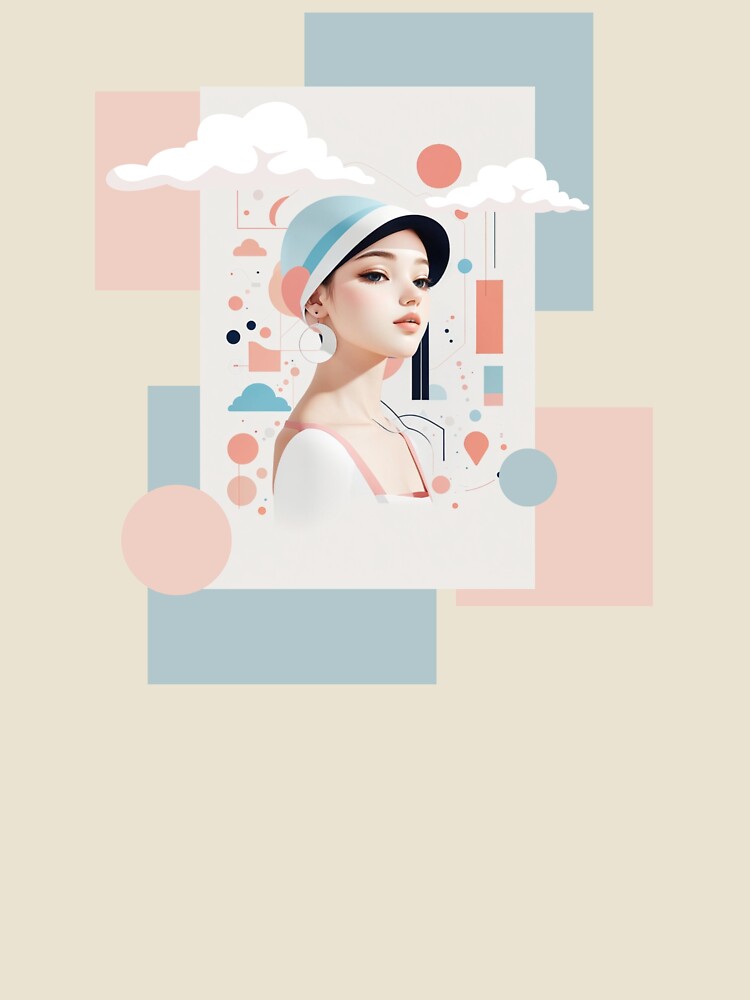 Beautiful woman wearing a hat, Pastel tones by Piano-pn