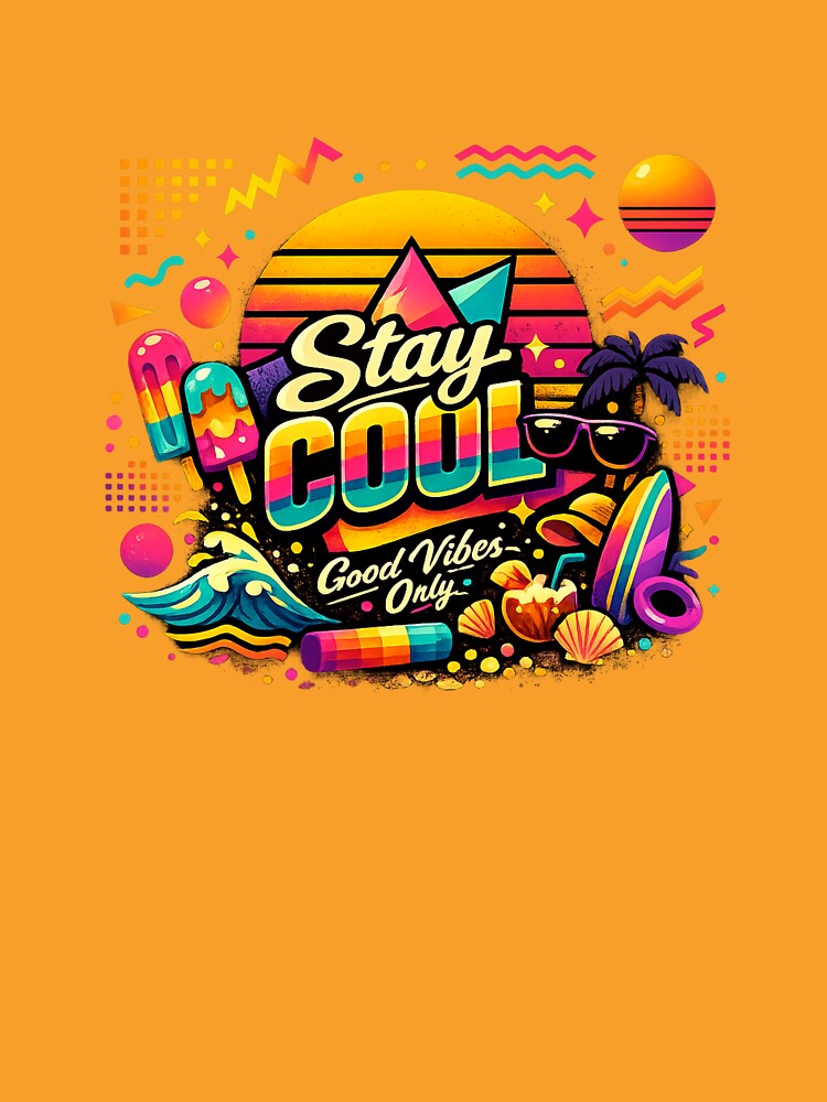 Retro Geometric Shapes – Neon 80s Summer Aesthetic Design by EdgeSphere