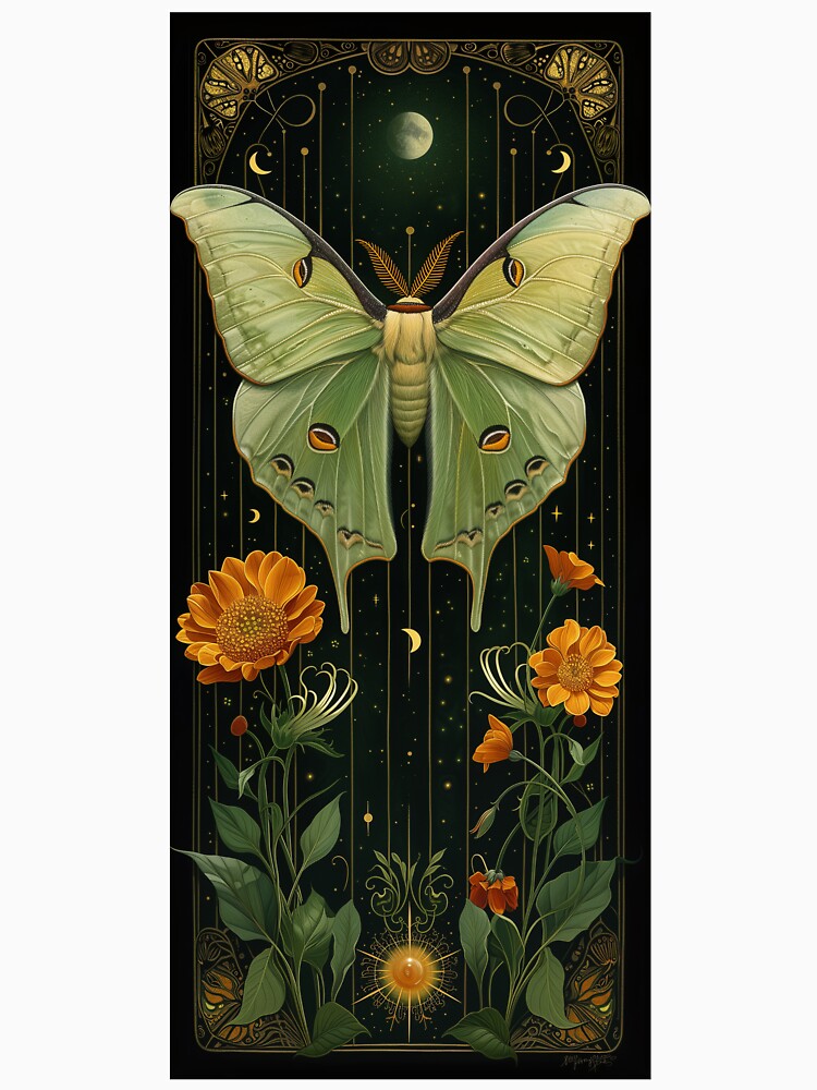 Luna moth - dark cottagecore / dark academia aesthetic goth girl night butterfly by Fantasy Cache