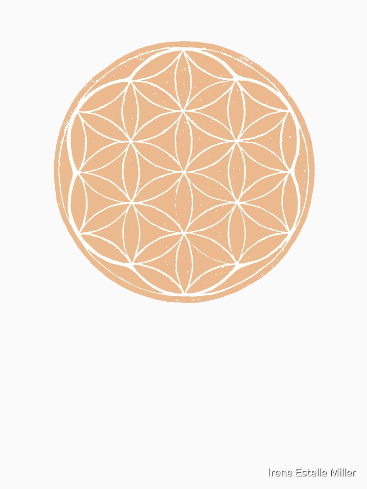 Flower of Life Linocut - Melon + Snow by Irene Estelle