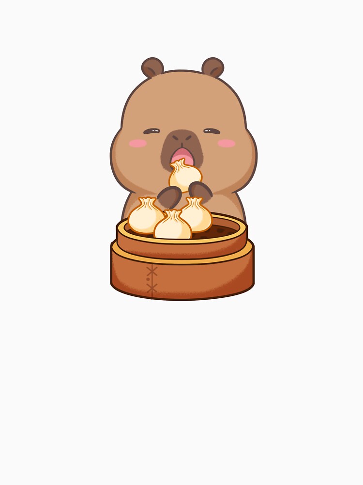 Cutr capybara eating dumplings by CapyFun