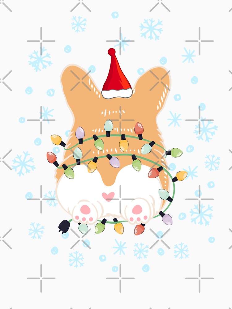 Cute Christmas Corgi Butt - Red 2 by Lulupainting
