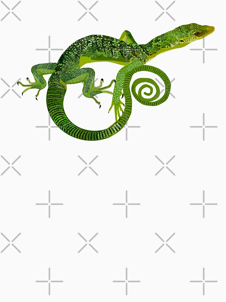 G is for Green Tree Monitor,Green Tree Monitor Artwork – Vibrant Reptile Illustration and Exotic Wildlife Design by PrettylittlepastelUk