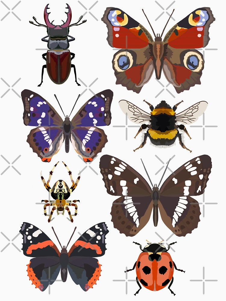 B is for British Insect, British Insects | Nature Lover & Wildlife Art Design by PrettylittlepastelUk