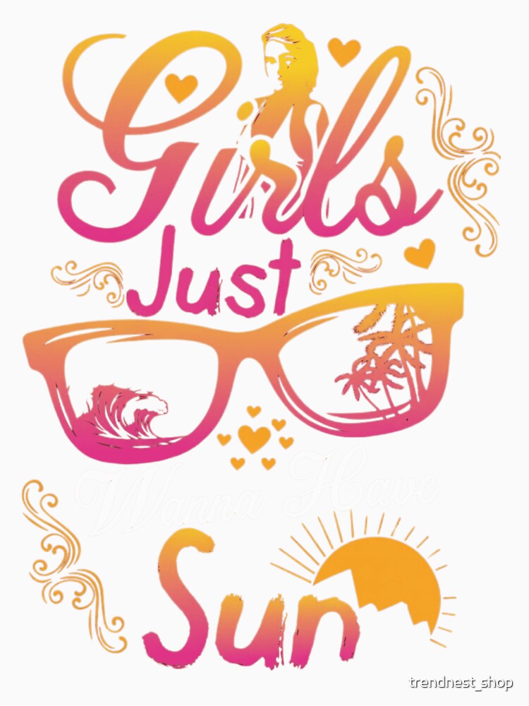 Girls Just Wanna Have Sun - Retro Beach Vacation & Sunset Sunglasses by trendnest_shop