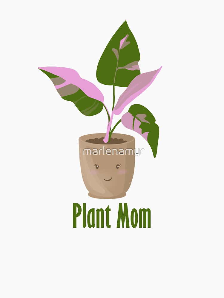 Plant Mom – Cute Plant with a Face | Pink & Green by marlenamyr