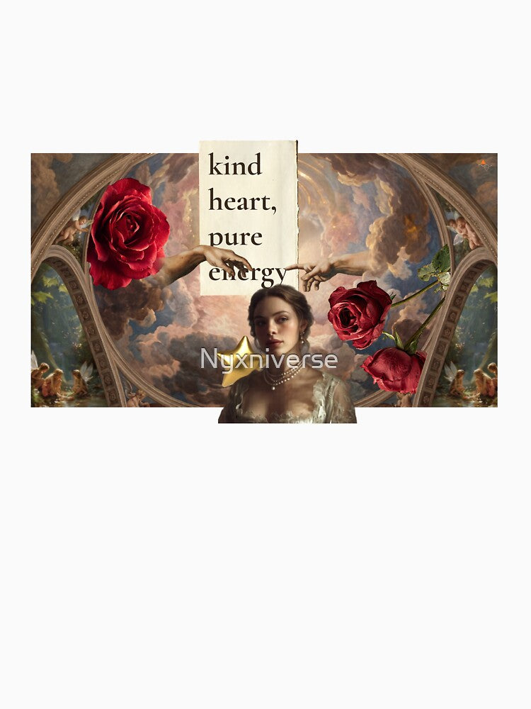 Kind Heart Pure Energy — Dark Baroque Collage Art Print - quote by Nyxniverse