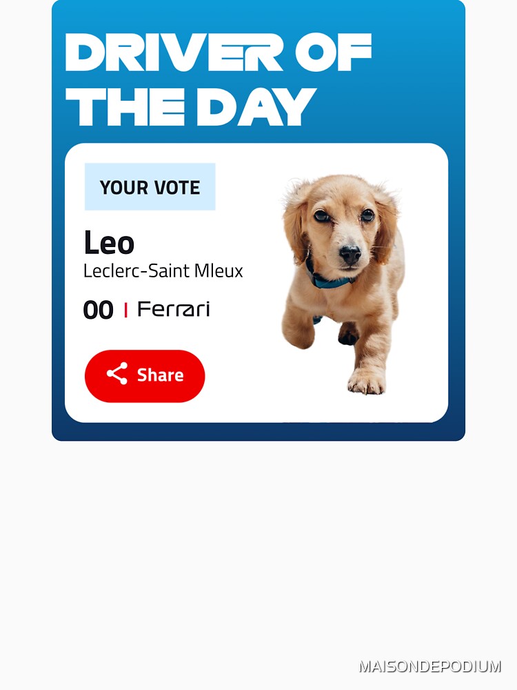 driver of the day charles leo leclerc saint mleux by MAISONDEPODIUM