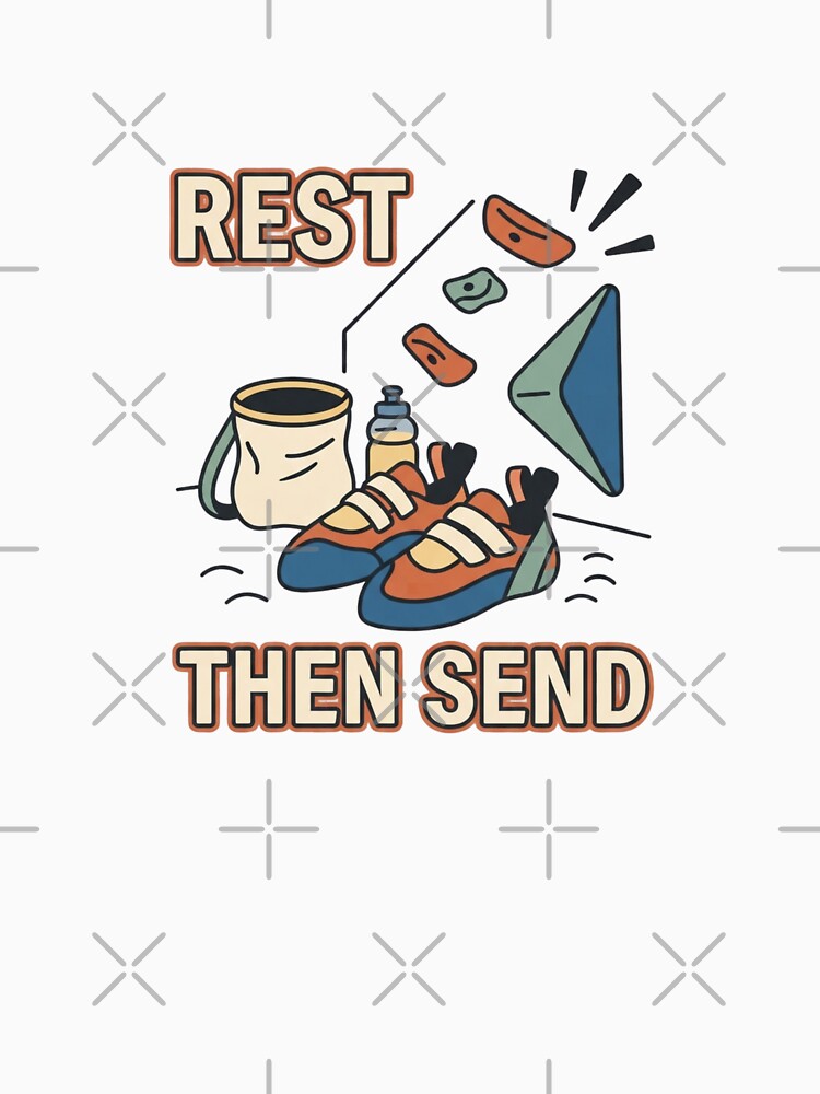 Rest Then Send Minimal Bouldering Art by GoofyShopp