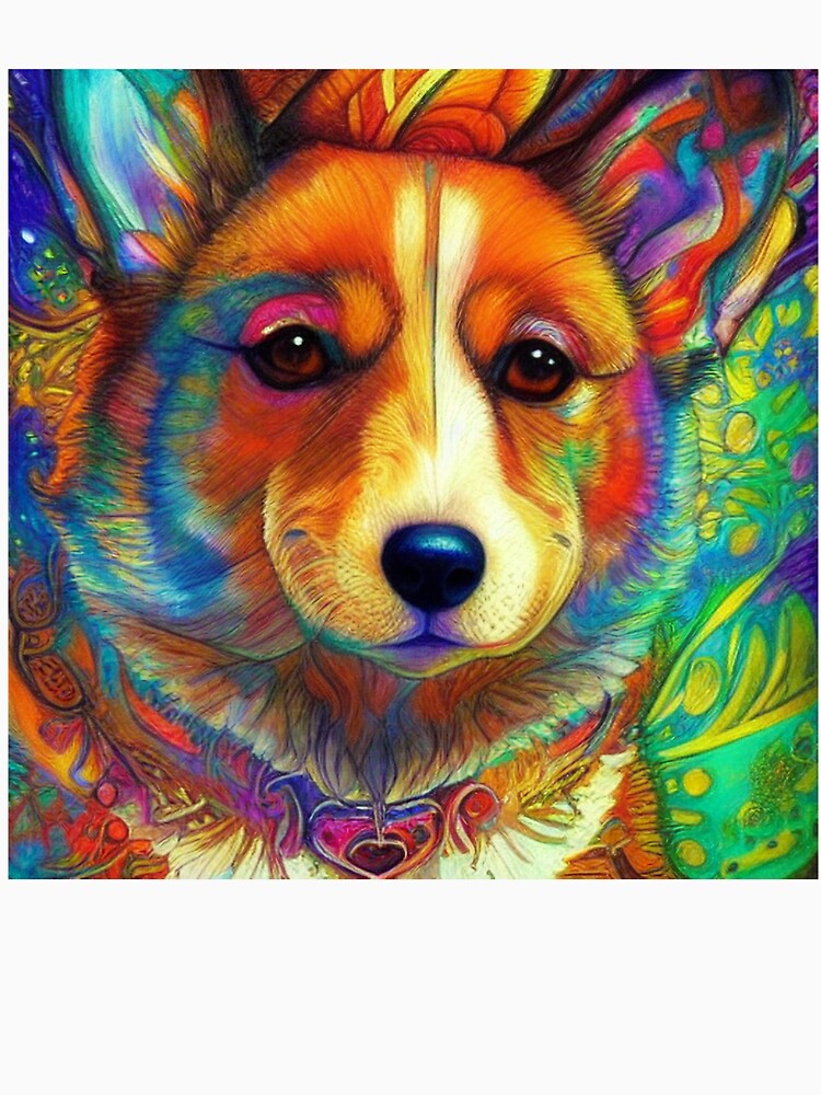 Tribal Corgi Dog Art 3 by DiatomDesigns