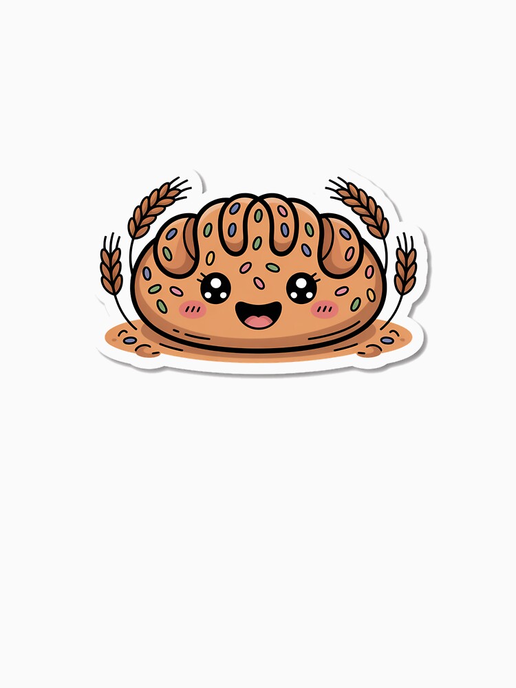 Sourdough Bread Smile Sticker - Cute Loaf Face Funny Baker Kawaii Art by AVACL0