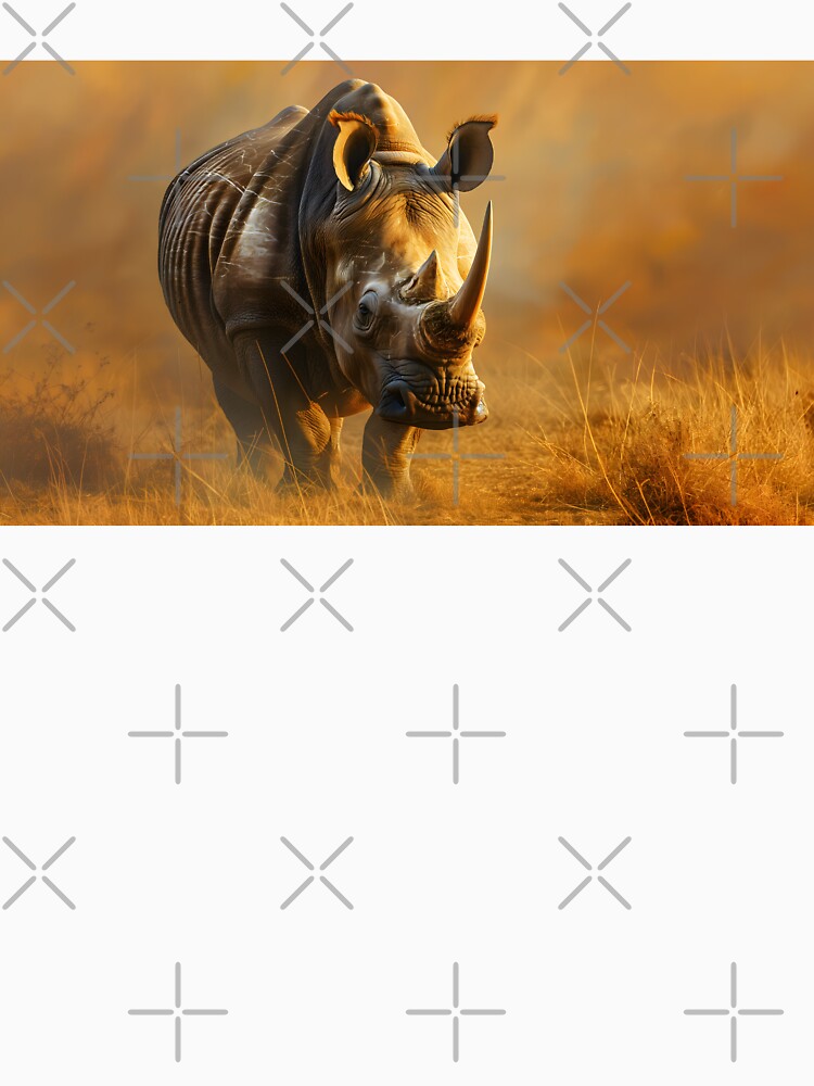 White Rhino on African Grassland, Wildlife by GuildedWordGraphics