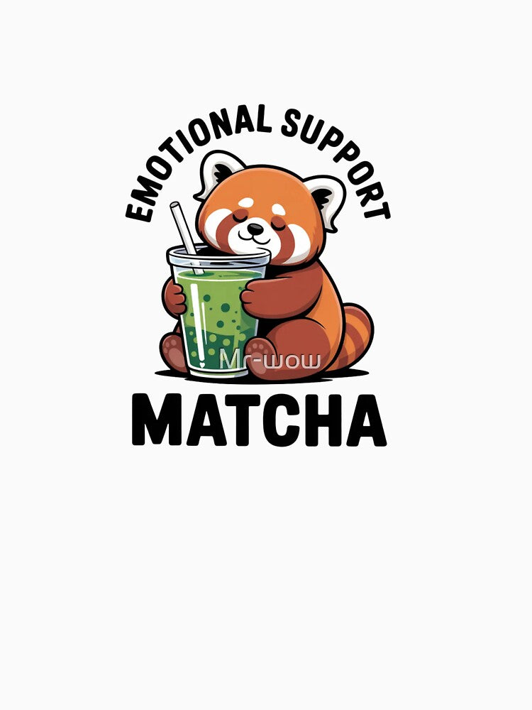 Funny Emotional Support Matcha Red Panda Sticker by Mr-wow