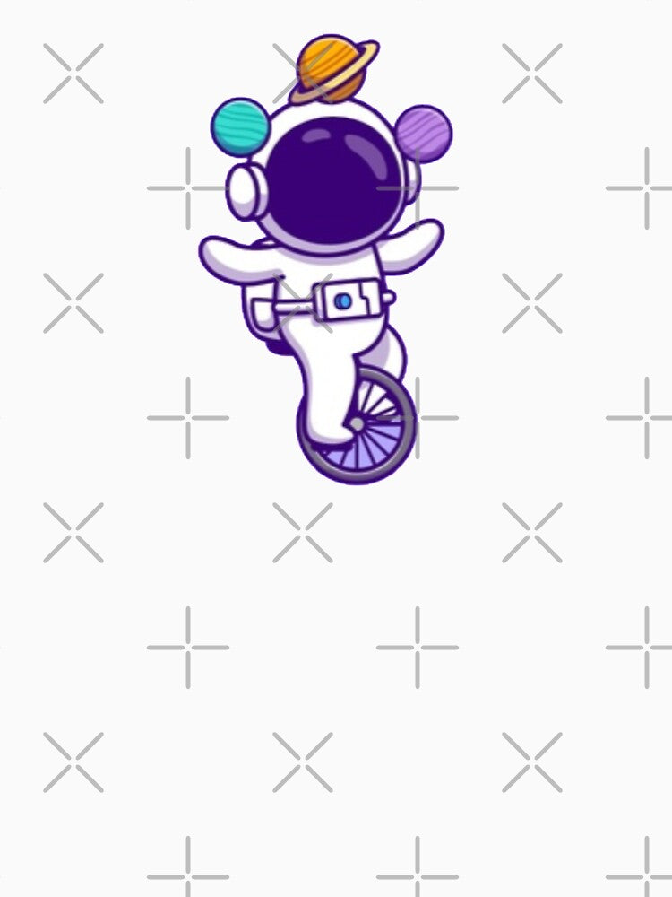 Astronaut Juggles Planets On A Unicycle by ZghoulStore