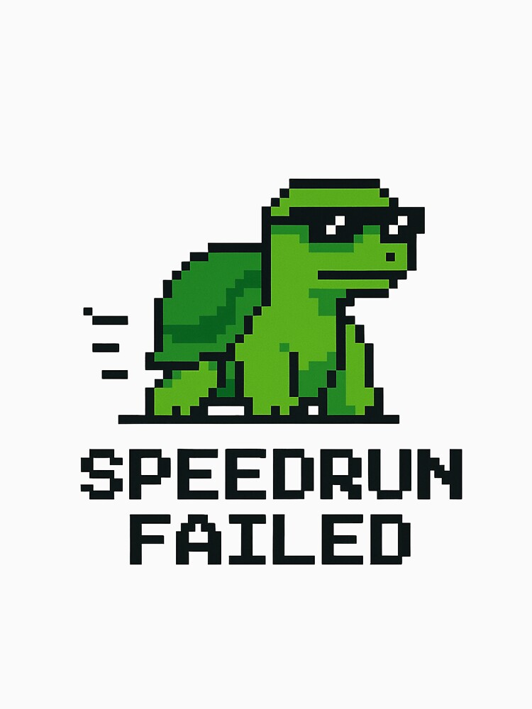 Speedrun Failed – Funny Pixel Turtle Design by SlomianyPisarz