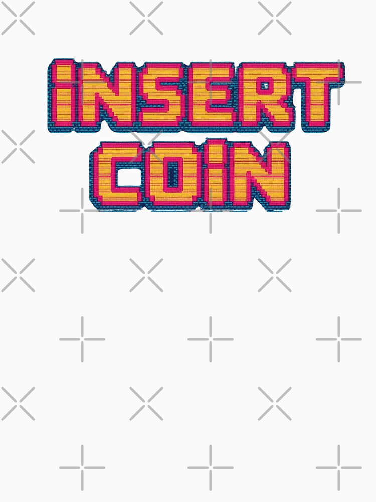 Insert Coin Retro Arcade Gaming Pixel Style Design by Katzpy