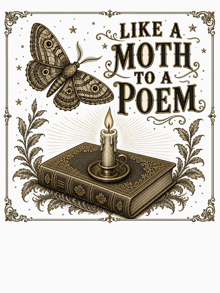Like a Moth to a Poem Vintage Moth and Candle by BoosterShop