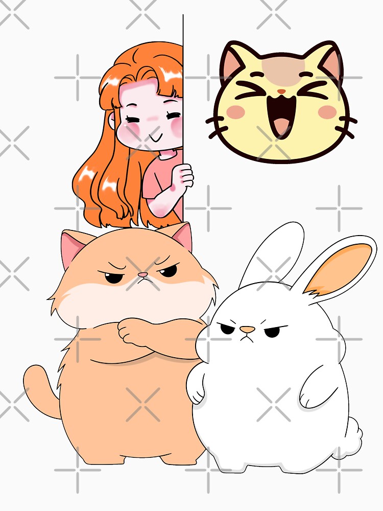 Angry Cats & Mysterious Smiling Girl by Yuki80