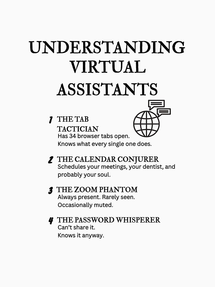 Understanding Virtual Assistants – Funny Remote Work Definitions by PsyFlow35