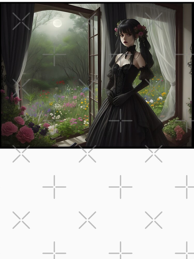 Romantic Goth Lady and Dark Aesthetic Garden by SoccaTamam